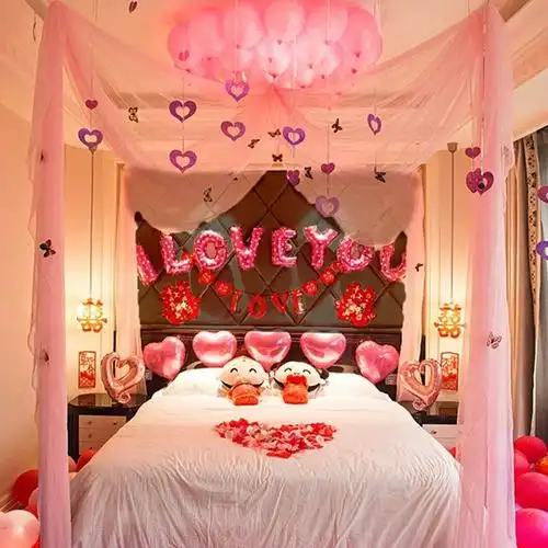 大方喜庆卧室新婚新房布置 婚房装饰 简单 浪漫家居装修客厅房间