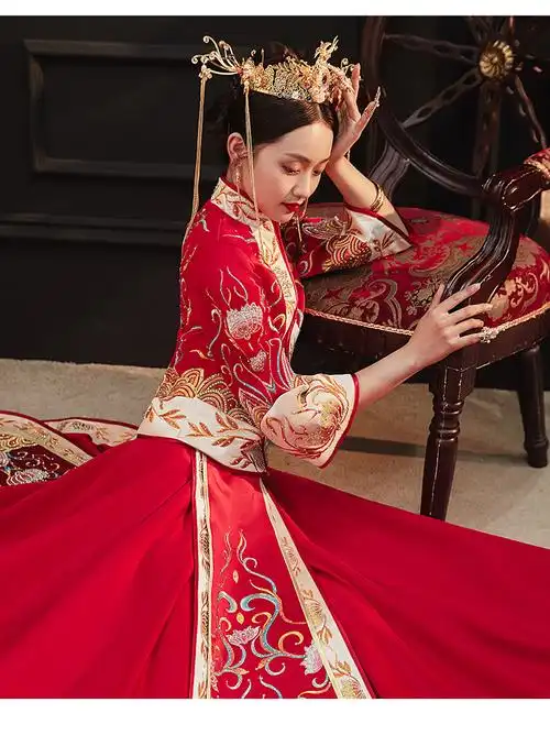 中国风汉服新娘结婚敬酒服中式婚礼新娘服装古装秀禾服礼服嫁衣显瘦