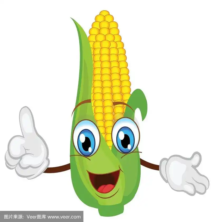可爱的玉米卡通人物