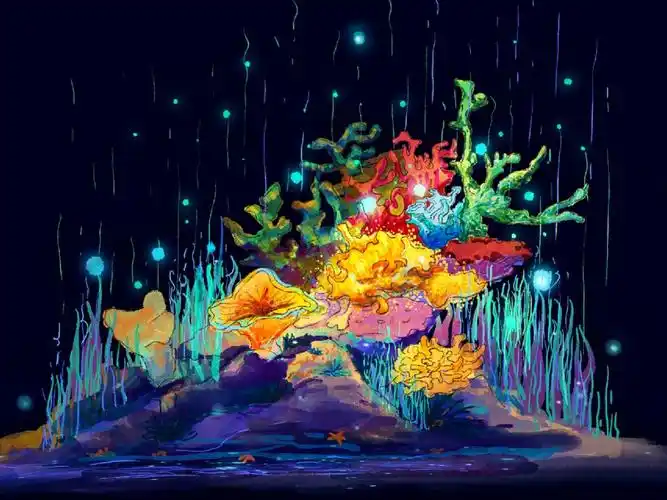 海洋馆珊瑚插画