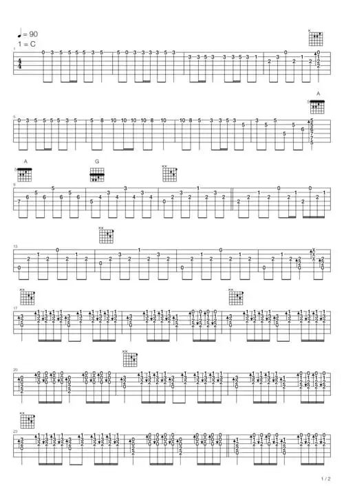 王杰英雄泪吉他谱