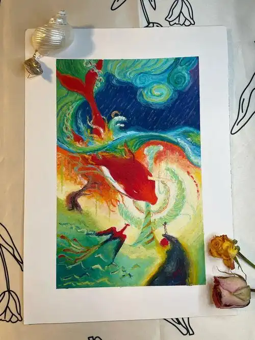 油画棒又跟画了一次大鱼海棠