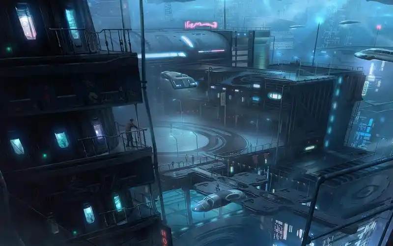 在晚上壁纸的未来城市2160x1440分辨率查看