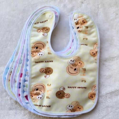 宝宝婴儿围兜围嘴 婴儿用品天鹅绒水晶绒防水带扣口水巾 3个装