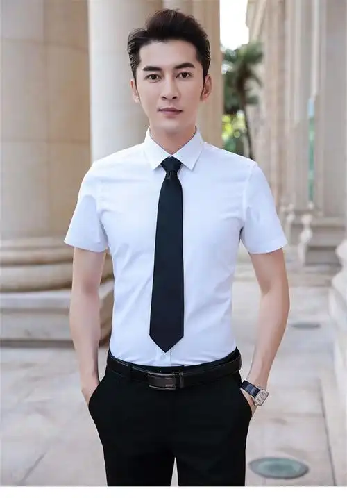 公务人员面试正装男正装衬衫西裤套装男士长袖面试休闲商务伴郎毕业工