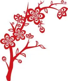 桃花纹样装饰元素 矢量