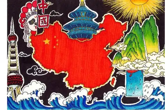 中国第五届全国国家版图少儿手绘地图大赛阜阳市选拔赛部分优秀作品展