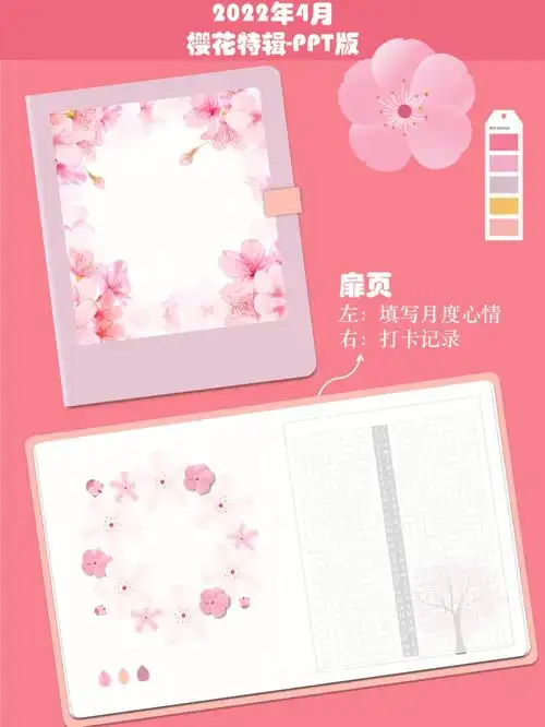 手帐分享电子子弹笔记gn4月樱花