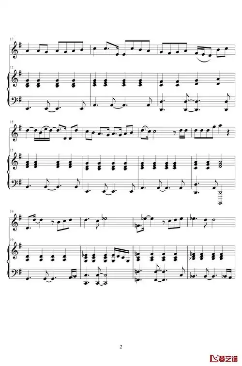 黑色幽默钢琴谱 降key简化-周杰伦-低碳伴奏2