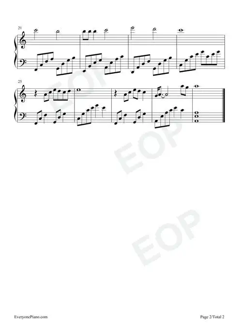 公子呀-c调简单版-抖音热歌五线谱预览2-钢琴谱文件(五线谱,双手简谱