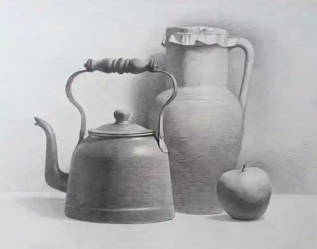 国外美术生的静物素描作品,一丝不苟好精彩!