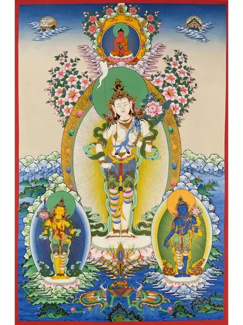 雪域三怙主唐卡