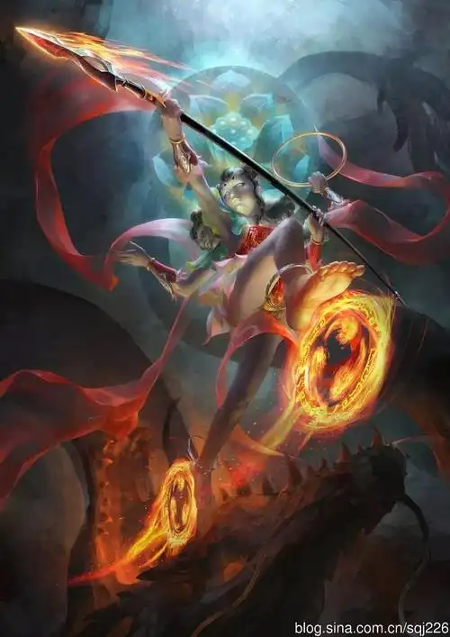 火尖枪风火轮混天绫简笔画