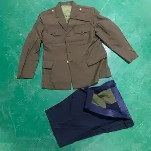 87空干夏常服套装库存正品87空蓝凡立丁毛料干部常服老式西装怀旧