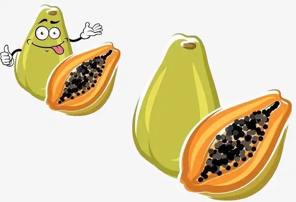 卡通水果木瓜开心表情免扣