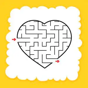 迷宫难题.在白色背景上隔离的平面矢量插图.卡通风格.照片