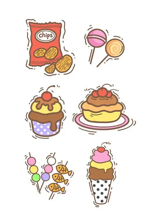 可爱卡通零食主图素材