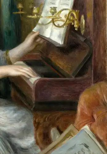 弹钢琴的两少女twoyounggirlsatthepiano雷诺阿augusterenoir油画作品
