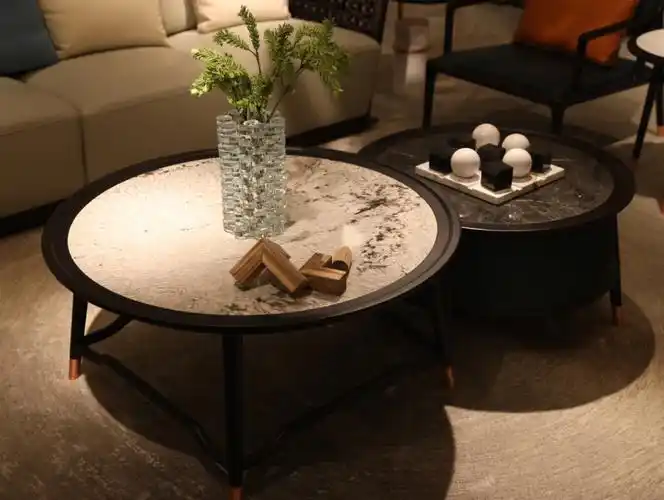 客厅小圆几组会小巧精致大理石茶几