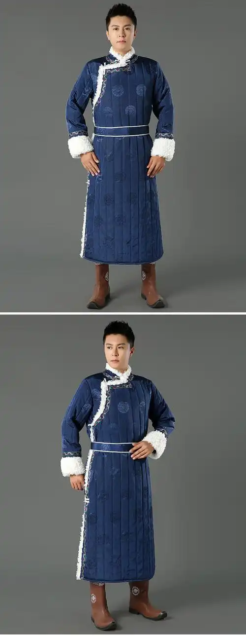 蒙古族服装男冬装秋冬蒙古服装男蒙古袍日常生活装蒙古元素外套 宝