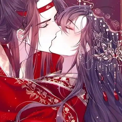 情侣头像红色系婚服动漫