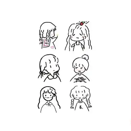 ins风简笔画人物情侣手绘简约手绘插画ins极简风头像人物线条设计简笔