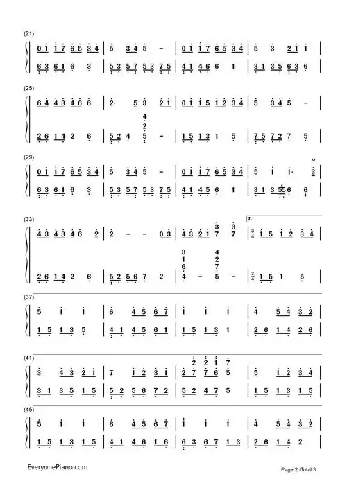 一千零一个愿望-4 in love双手简谱预览2