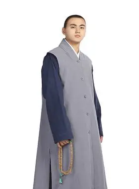 尚远水洗全棉伽兰褂长款伽蓝褂僧服