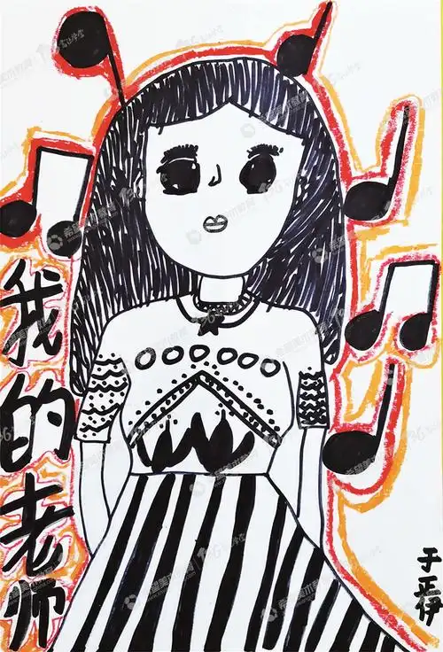 儿童美术作品欣赏我的老师二