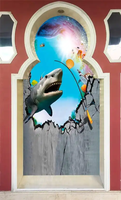 3d立体画的视觉原理参照了欣赏者的站位视点,整个画面的构成以人的