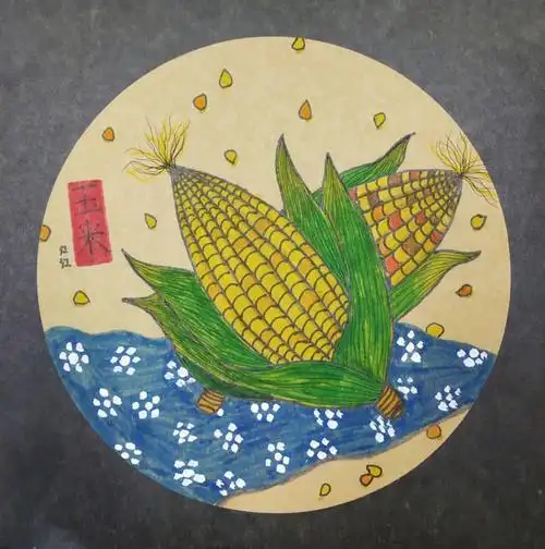 创意儿童画玉米写生89岁
