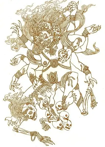 《藏海花》里提到的了一个"阎王骑尸"唐卡,看到插图我就又想用拖鞋板