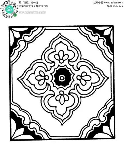 四方形花纹图案矢量素材ai免费下载_红动中国