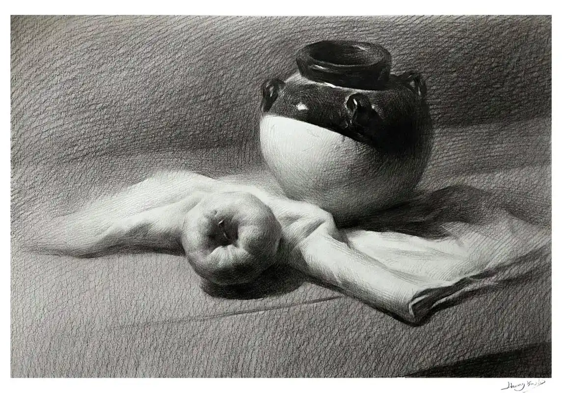 苹果罐子.#美术生 #素描 #画室 #联考 #画画 - 抖音