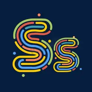 创意卡通线条字母ss