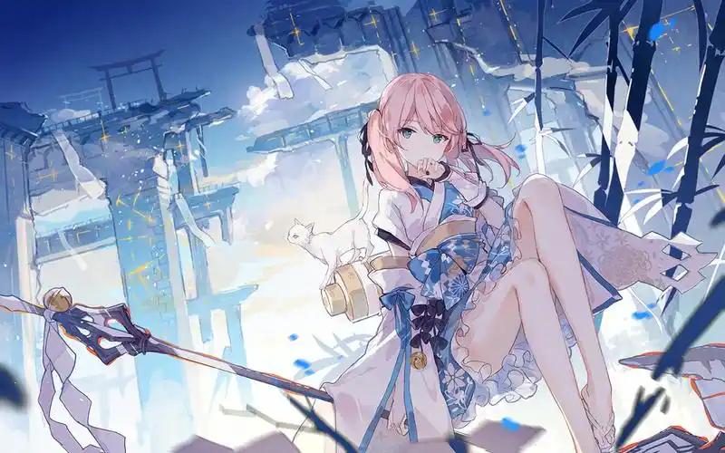 性感迷人动漫美女桌面壁纸,像花一样美丽的美女,甜美的笑容很是治愈