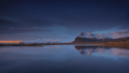 延时摄影河面雪山风景gif动图_动态图_表情包下载_soogif