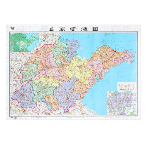 2023全新版山东省地图挂图挂墙免打孔高清防水行政交通装饰画贴图
