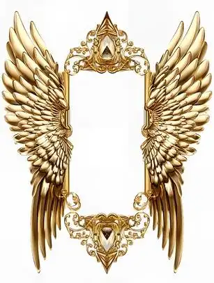 金属翅膀海报边框ai平面元素免费下载_png格式_3712像素_编号46215062