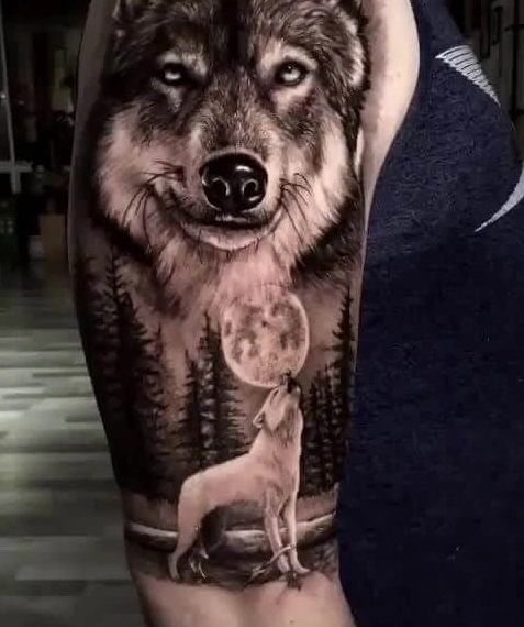 狼纹身素材分享霸气狼纹身男2