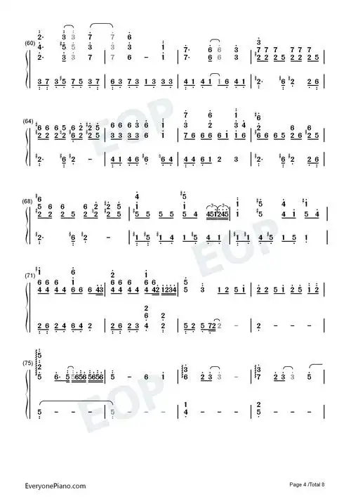 怜城辞-天官赐福第二季主题曲双手简谱预览4