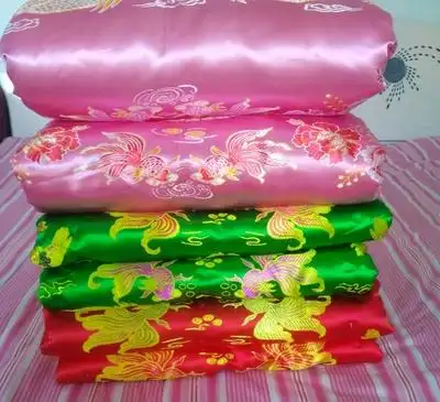 七彩真丝绸缎被子手工缝制老式包边棉被