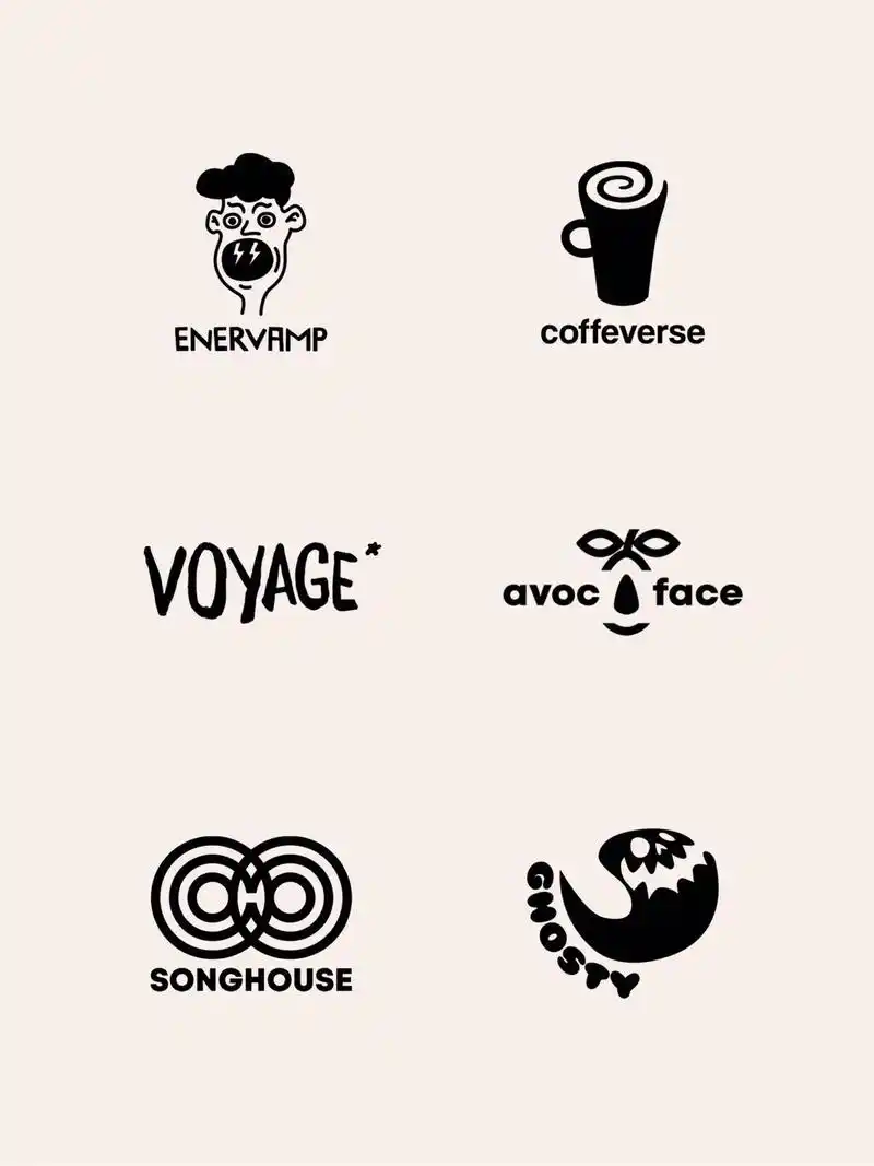 logo设计以极简的风格为基础,通过玩味巧思的图案元素,增加了充满趣味