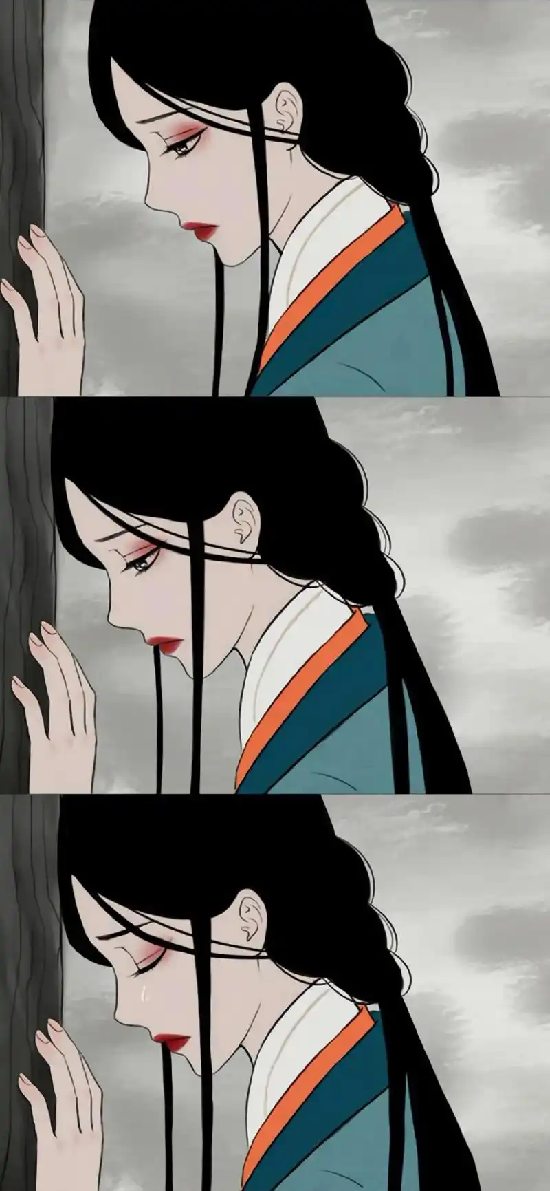 古风美女三拼高清手机壁纸