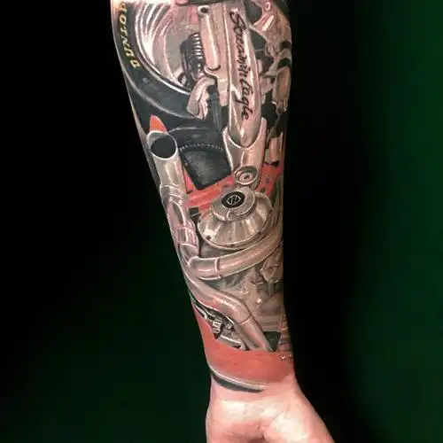 小臂写实作品机车爱好者 _纹身吧社区 - 纹身大咖