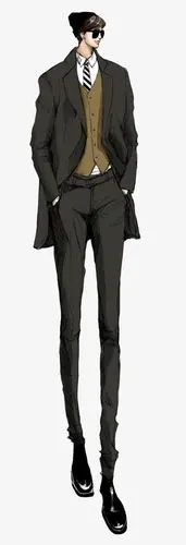 帅气男生_帅气男生手绘时装插画png素材-90设计