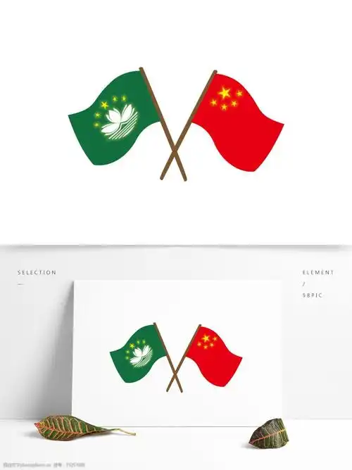 卡通澳门旗子和五星红旗元素 卡通 插画 国旗 旗子 五星红旗 澳门 爱
