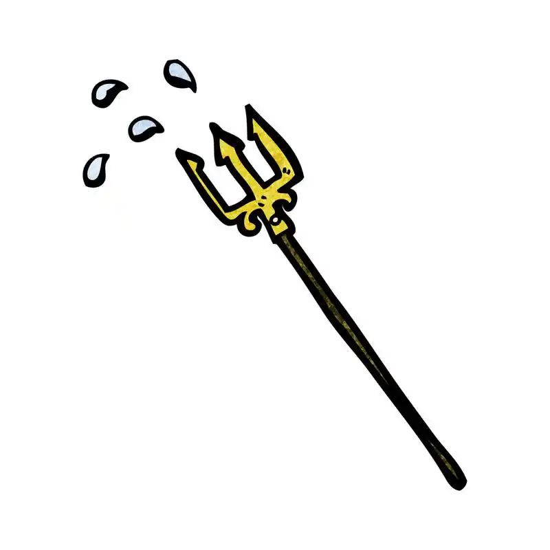三叉戟,向量,在白色背景上的卡通三叉戟