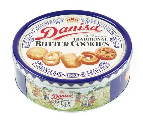 印尼原装进口零食品 皇冠丹麦风味曲奇饼干 铁盒装454g年货精选