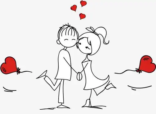 简笔画人物情侣手绘